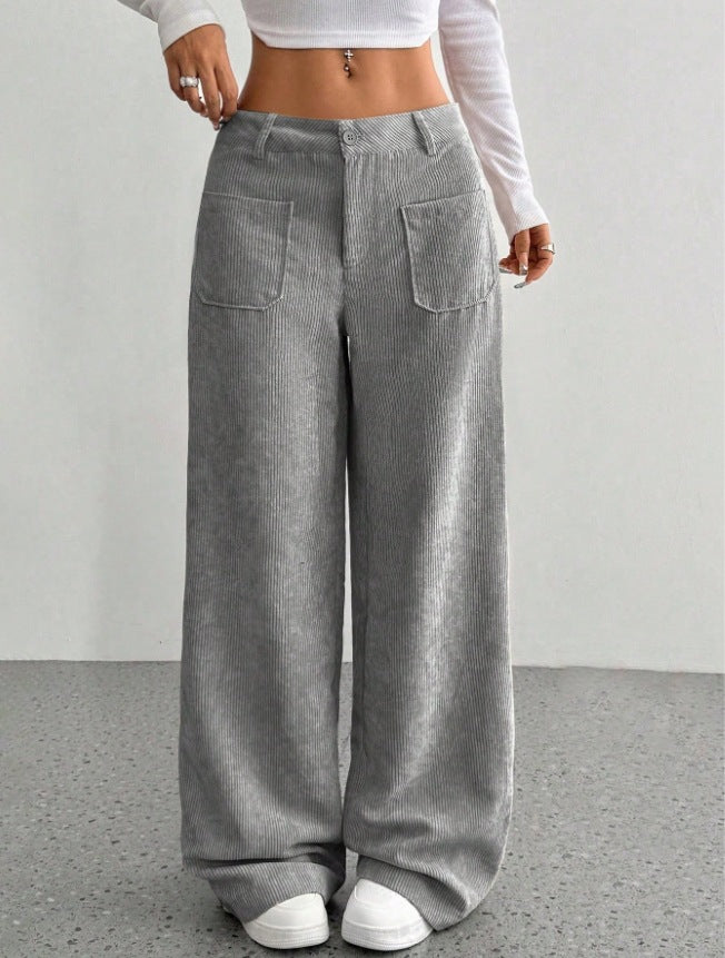 Damen Weite und bequeme Cordhose mit Taschen R&B