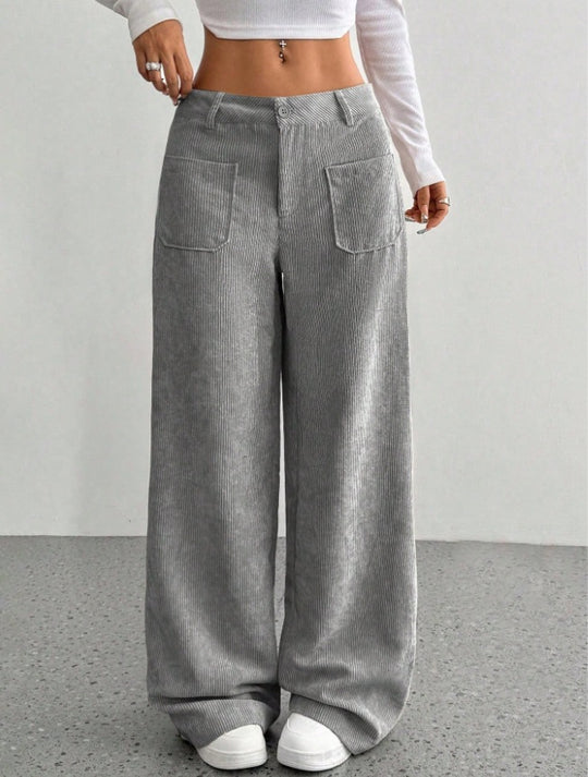 Damen Weite und bequeme Cordhose mit Taschen R&B