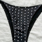 Damen Triangel-Bikini mit modischem Punkten-Design und verstellbaren BindR&Bändern R&B