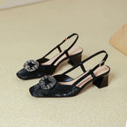 Damen Slingback Pumps mit luxuriösem Schmuckdetail