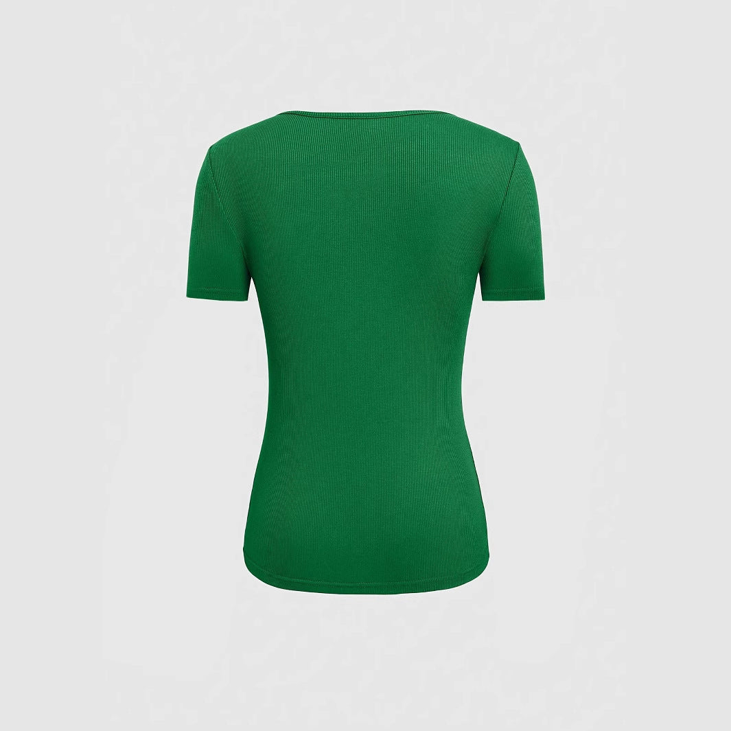 Damen kurzärmliges Oberteil mit trendischem Cut-Out-Design