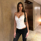 Damen Spitzen-Corsage mit dekorativem Verschluss R&B