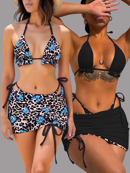 Damen Bikiniset mit verspieltem Rüschendetail und modischem Saum R&B