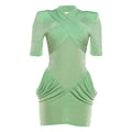 Damen Figurbetontes Cocktailkleid mit asymmetrischem Schnitt und Raffungselementen R&B