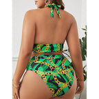 Damen Triangel-Bikini mit modischem Ketten-Design und seitlichen Raffungen R&B