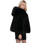 Damen elegante, kuschelige Pelzmantel R&B