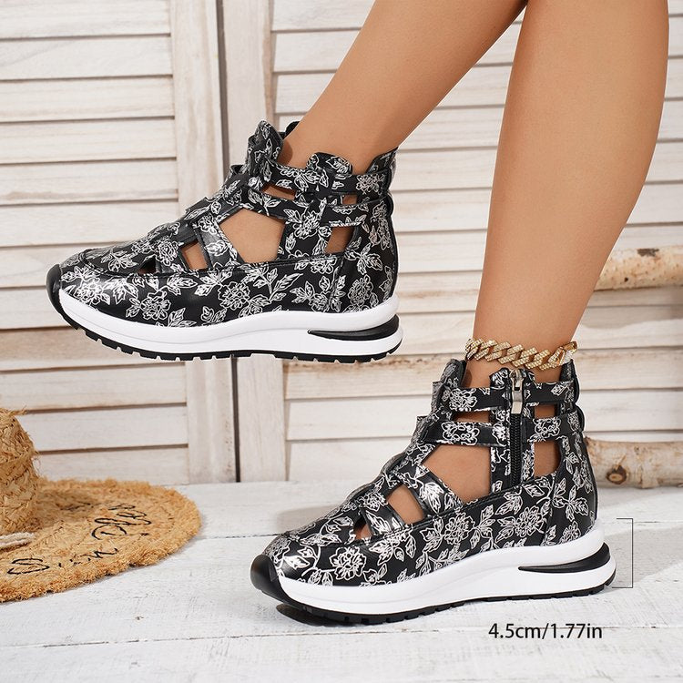 Damen Sportliche Freizeitschuhe mit floralem Design und rutschfester Sohle R&B