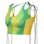 Damen Crop-Top mit asymmetrischem Dekolleté und verstellbaren Trägern R&B