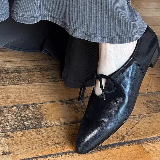 Damen elegante Ballerina-Schuhe mit modischem Schleifenakzent R&B
