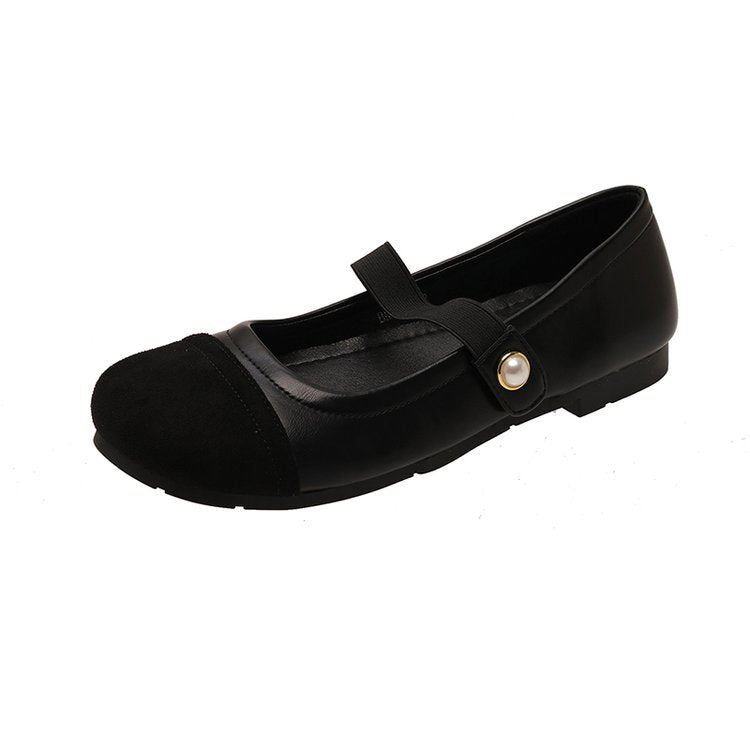 Damen elegante Ballerinas mit komfortablem Riemchen und modischer Perlenapplikation R&B