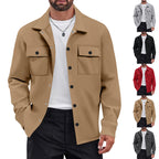 Herren vielseitige Flanelljacke mit aufgesetzten Taschen und modernem Schnitt R&B