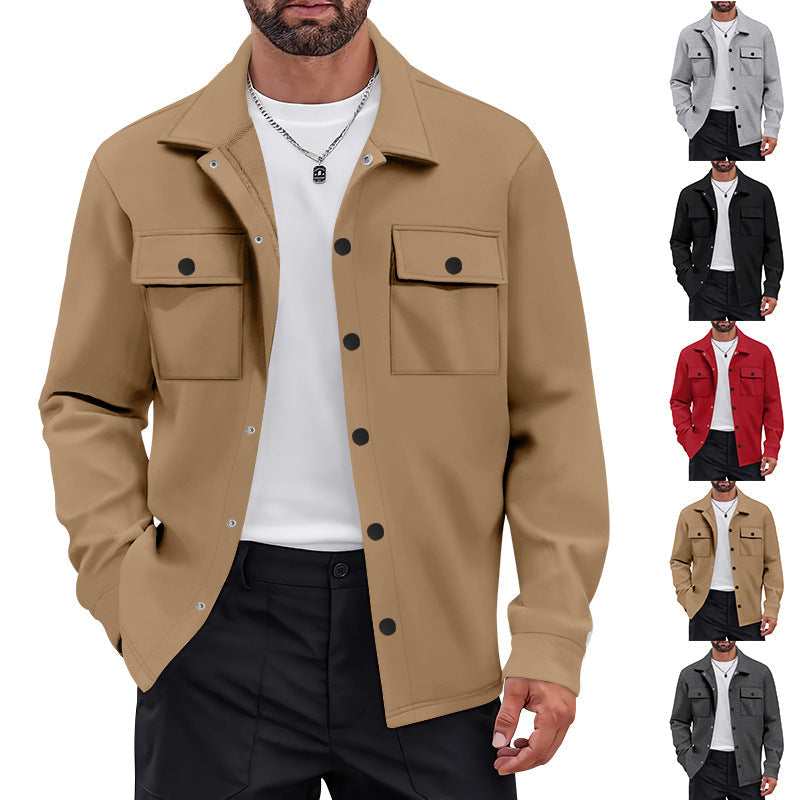Herren vielseitige Flanelljacke mit aufgesetzten Taschen und modernem Schnitt R&B