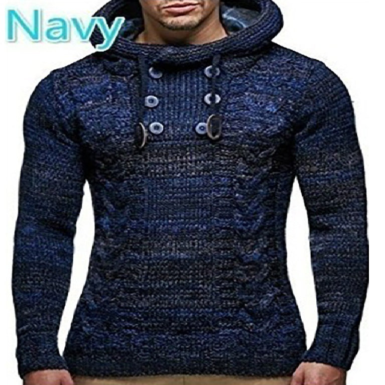 Herren Kapuzenpullover mit strukturiertem Strickmuster R&B
