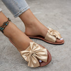 Damen elegante Pantoletten mit großen Schleifen R&B