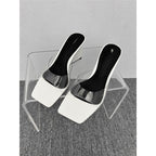 Damen Plateau-Pumps mit Schlangenmuster und transparentem Riemendesign R&B