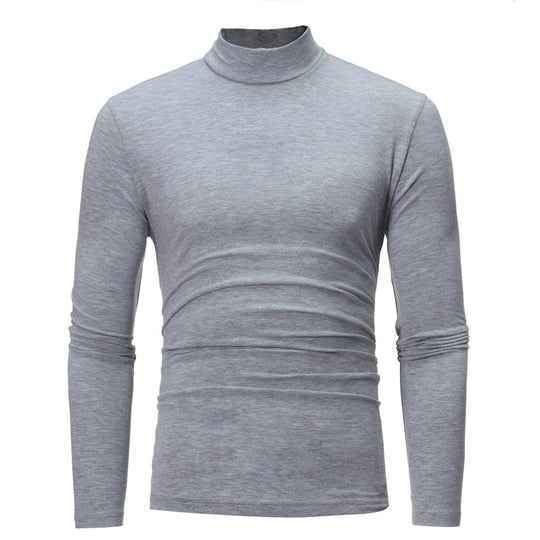 Herren Langarm T-Shirt mit stehendem Kragen und figurschmeichelndem Schnitt R&B