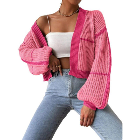 Damen Großer Strickcardigan mit voluminösen Ärmeln R&B