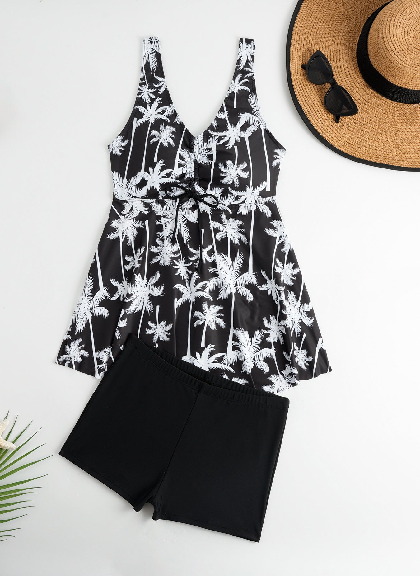 Damen Tankini-Set mit floralen Akzenten und bequemen Shorts R&B