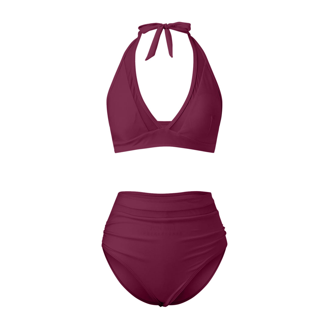 Damen Hochtailliertes Bademoden-Set mit stylischem Haltertop R&B