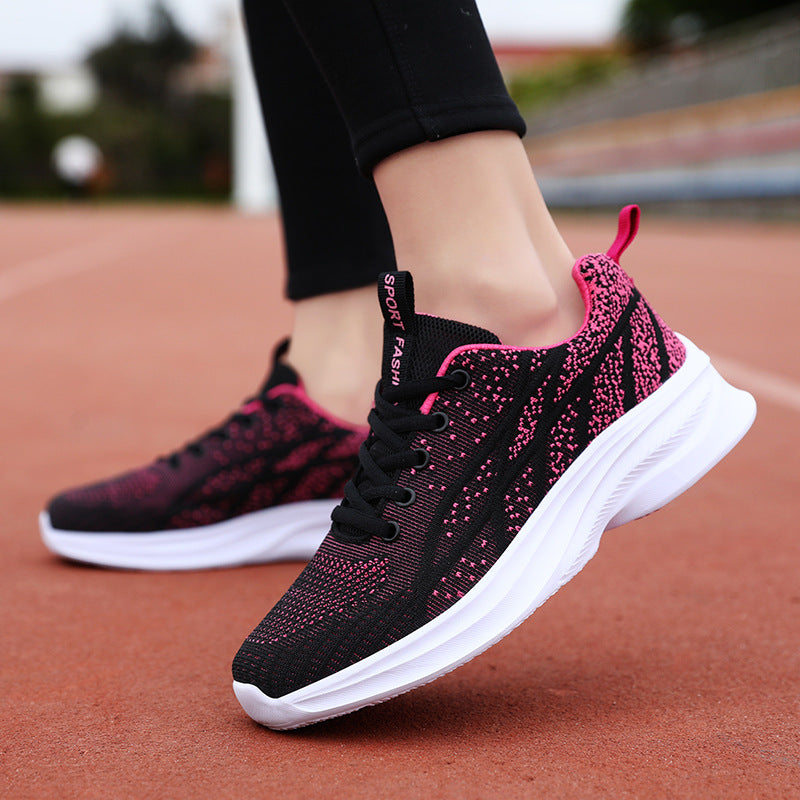 Damen Sportliche Knit-Sneaker mit atmungsaktiver Mesh-Oberfläche und rutschfester Sohle