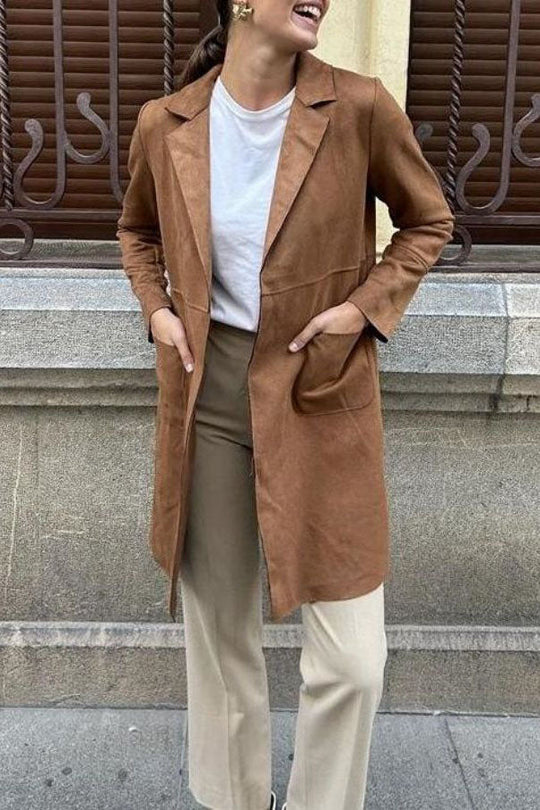 R&B | Langer Wildleder Trenchcoat