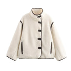 Damen Kuschelige Teddyjacke mit hohem Kragen und praktischen Eingrifftaschen R&B