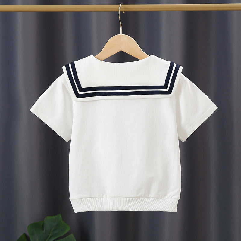 Mädchen Matrosen-T-Shirt mit Schleifendetail R&B