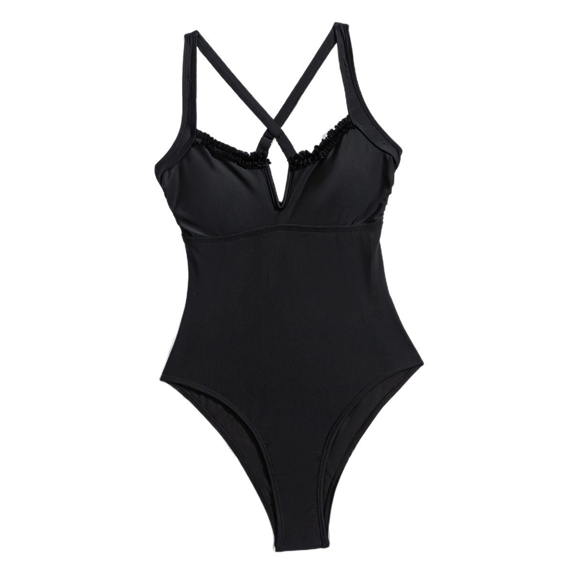 Damen Einteiliger Badeanzug mit neckischem V-Ausschnitt und raffinierten Trägerdetails R&B