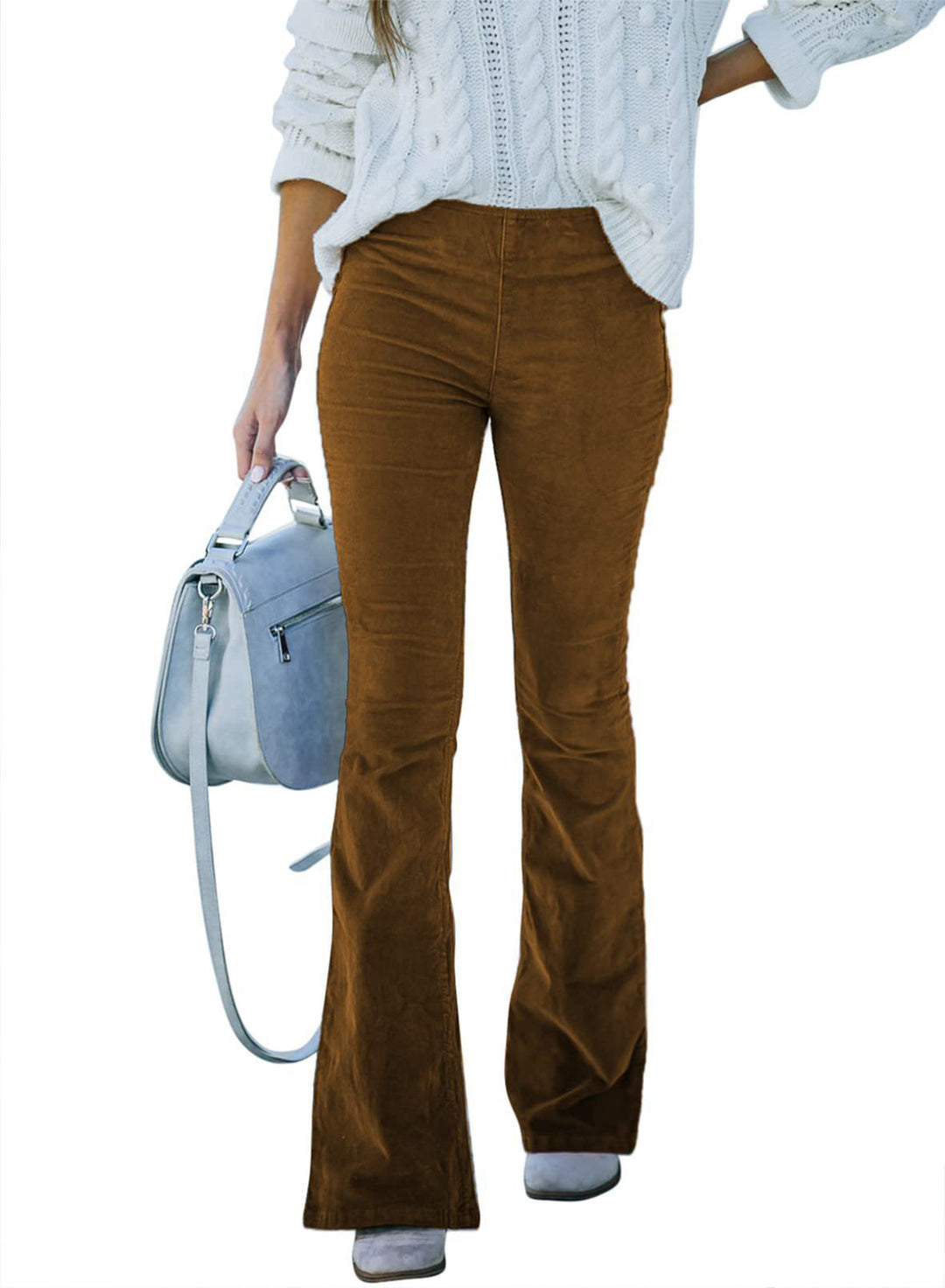 Damen Flared Cordhose mit hohem Bund und weichem Material R&B
