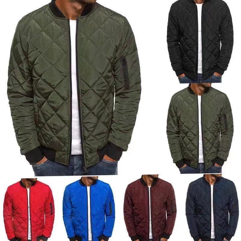 Herren gesteppte Übergangsjacke mit hohem Kragen und seitlichen Taschen R&B