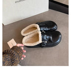 Damen Hausschuhe mit flauschigem Innenfutter und verstellbarem Riemen R&B