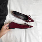 Damen elegante Ballerinas mit spitzem Design und Schleifenverzierung R&B
