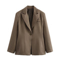 Damen elegante Blazerjacke im minimalistischen Design mit praktischen Taschen
