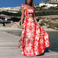 Damen Elegantes Maxikleid mit fließendem Saum und verspieltem Blumenmuster R&B