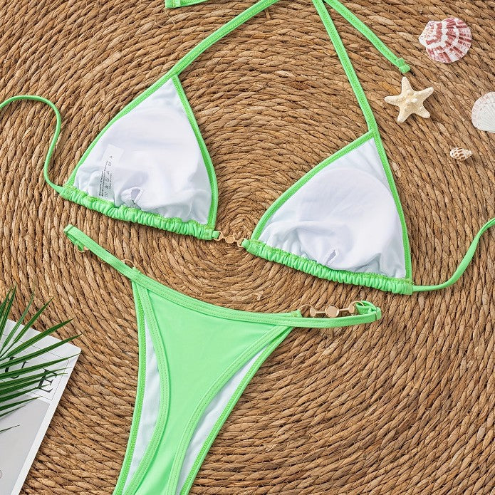 Damen Triangel-Bikini mit eleganten Perlendetails R&B