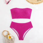 Damen Crop-Bikini-Set mit strukturierter Textur R&B