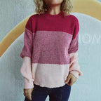 Damen gemütlicher Pullover mit trendy Streifenmuster R&B
