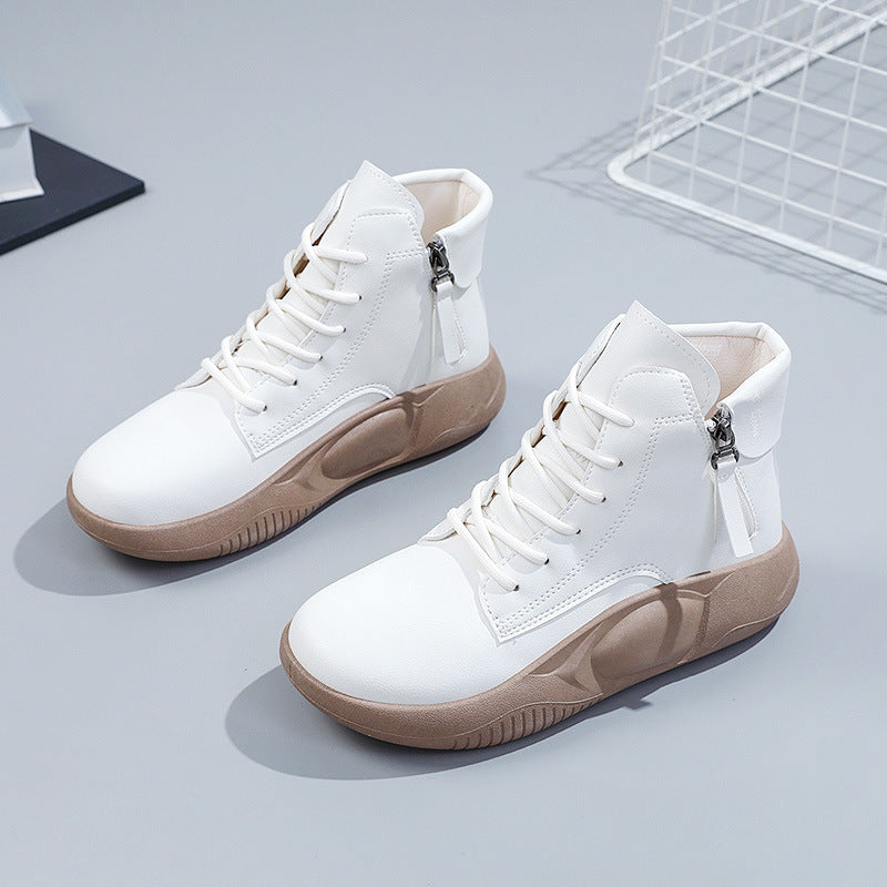Damen modische High-Top Sneakers mit seitlichem Reißverschluss R&B