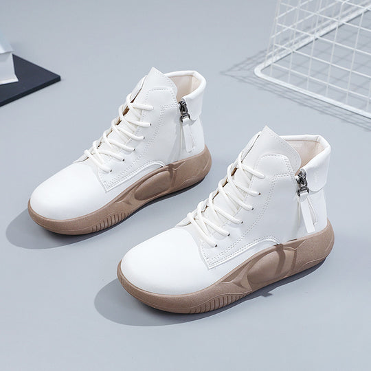 Damen modische High-Top Sneakers mit seitlichem Reißverschluss R&B