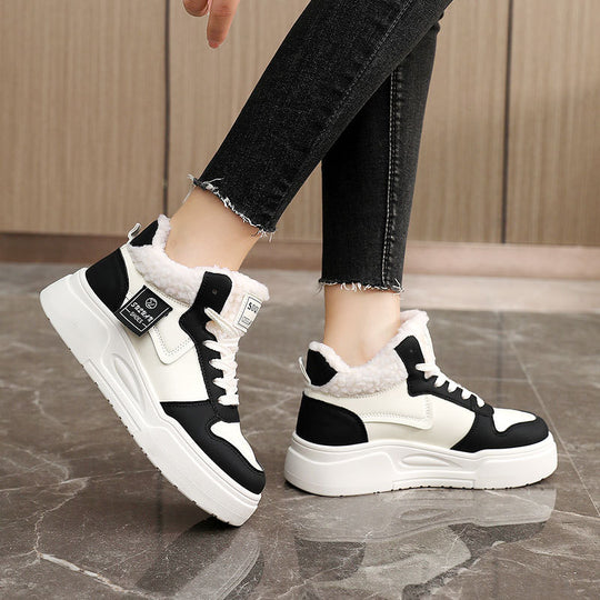 Damen hohe Modische Sneakers mit kuscheligem Innenfutter und sportlichem Design R&B