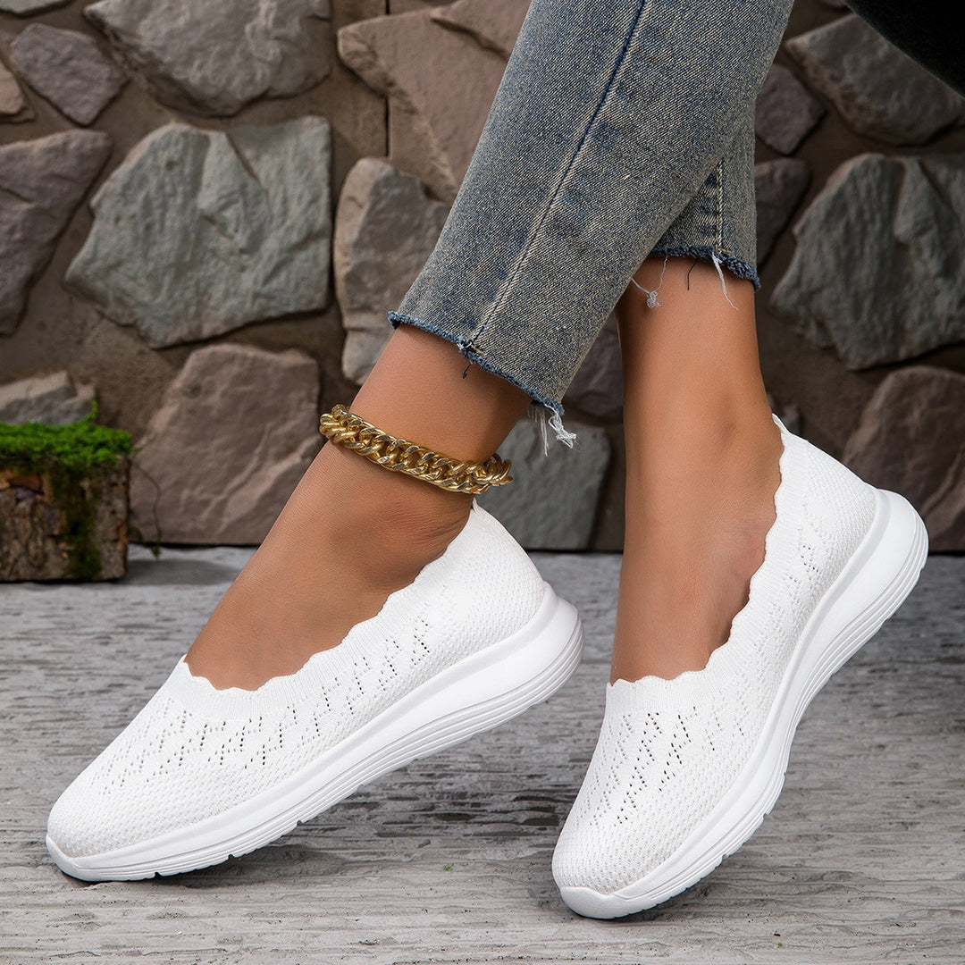 Damen Strick-Sneaker mit flexiblem Design und rutschfester Sohle R&B
