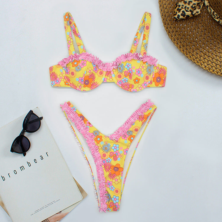 Damen Raffinierter Rüschen-Bikini R&B