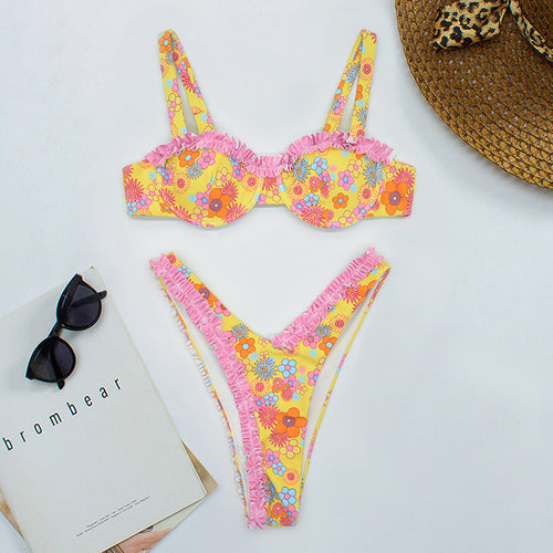 Damen Raffinierter Rüschen-Bikini R&B