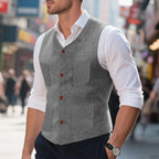 Herren elegante Weste mit praktischen Taschen und modischen Knopfdetails R&B