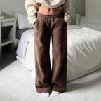 Damen Flauschige Jogginghose mit elastischem Bund und Seitennahttaschen R&B