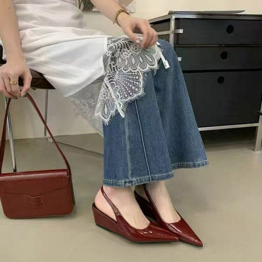 Damen elegante Slingback-Wedges R&B