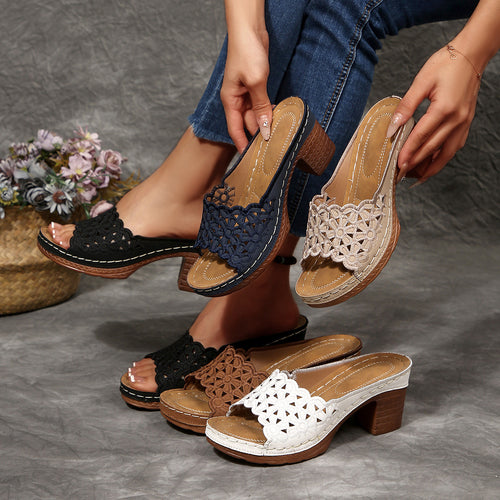 Damen elegante und komfortable Clogs mit modischem Lochdesign R&B