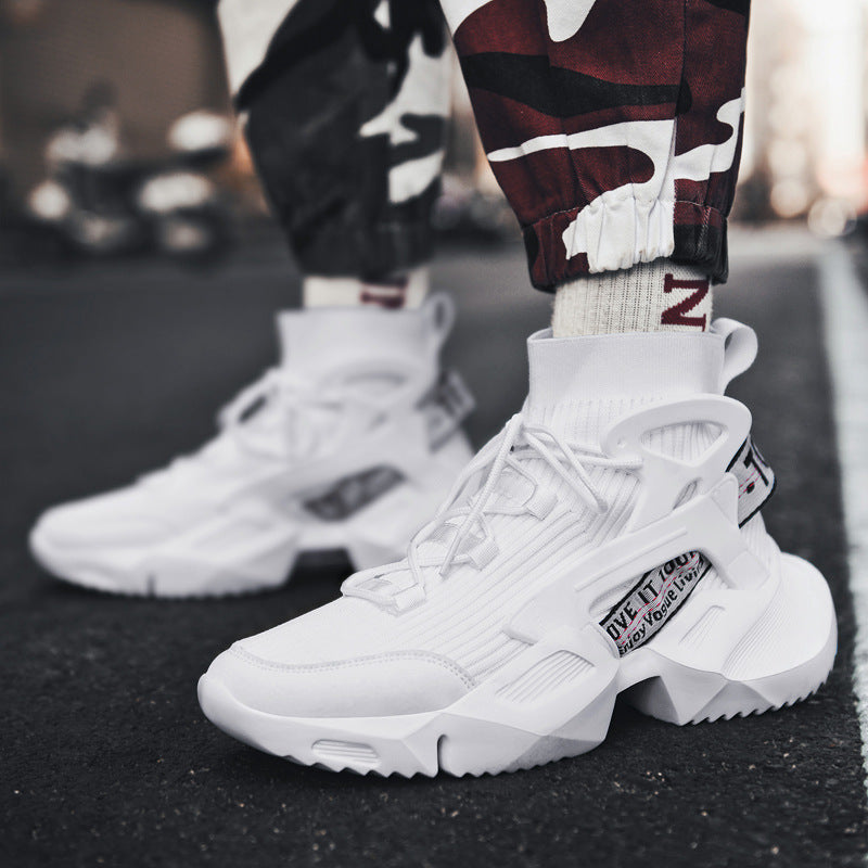 Damen Sportliche High-Top Sneakers mit elastischem Strick-Obermaterial und rutschfester Sohle
