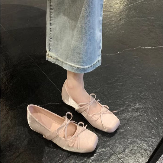 Damen elegante Ballerinas mit Schleifenverzierung und komfortabler Fußbettstruktur R&B