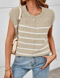 Damen lässiges gestreiftes Strickoberteil R&B